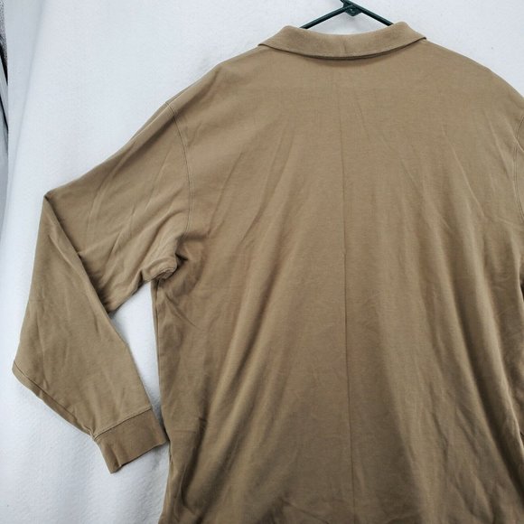 EDDIE BAUER Shirt Men's Long Sleeve Polo Button Closure Pullover Brown XL - Picture 10 of 12